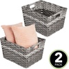 image:imagemDesign Wide Rectangular Woven Braided Rope Home Storage Baskets with Handles  for Organizing Closet Bedroom Bathroom Living Room Entryway Office  825 High 2 Pack  GrayGrey