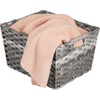 image:imagemDesign Wide Rectangular Woven Braided Rope Home Storage Baskets with Handles  for Organizing Closet Bedroom Bathroom Living Room Entryway Office  825 High 2 Pack  GrayGrey