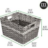 image:imagemDesign Wide Rectangular Woven Braided Rope Home Storage Baskets with Handles  for Organizing Closet Bedroom Bathroom Living Room Entryway Office  825 High 2 Pack  GrayGrey