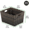 image:imagemDesign Wide Rectangular Woven Braided Rope Home Storage Baskets with Handles  for Organizing Closet Bedroom Bathroom Living Room Entryway Office  825 High 2 Pack  Espresso Brown