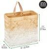 image:imagemDesign Woven Ombre Bamboo Hanging Wall Storage Basket for Flowers amp Essentials Decorative Boho Mounted Organizer for Pantry Closet Bathroom and CabinetEntryway Doors  NaturalWhite