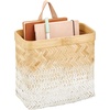 image:imagemDesign Woven Ombre Bamboo Hanging Wall Storage Basket for Flowers amp Essentials Decorative Boho Mounted Organizer for Pantry Closet Bathroom and CabinetEntryway Doors  NaturalWhite
