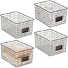image:imagemDesign Large Metal Farmhouse Storage Organizer Bin Baskets with Label Slot for Closet Cabinet Cupboard  Wire Organizing Basket Holds Clothing Linens Shoes Omaha Collection 4 Pack Bronze