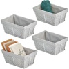 image:imagemDesign Medium Metal Farmhouse Home Storage Organizer Basket  Chicken Wire Design Fabric Liner for Kitchen Bathroom Living Room Pantry Cupboard Shelves Countertop 4 Pack  WhiteGray