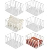 image:imagemDesign Metal Steel Wire Storage Basket Bin wBuiltin Handle Open Top Industrial Design for Closet Shelf Organization Organize Clothes Accessories Carson Collection  6 Pack  Matte White