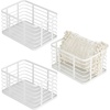 image:imagemDesign Metal Steel Wire Storage Basket Bin wBuiltin Handle Open Top Industrial Design for Closet Shelf Organization Organize Clothes Accessories Carson Collection  3 Pack  Matte White