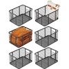 image:imagemDesign Metal Steel Wire Storage Basket Bin wBuiltin Handle Open Top Industrial Design for Closet Shelf Organization Organize Clothes Accessories Carson Collection  6 Pack  Matte Black