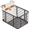 image:imagemDesign Metal Steel Wire Storage Basket Bin with Builtin Handle Open Top Industrial Design for Closet and Shelf Organization Organize Clothes Blanket Accessories  Carson Collection  Matte Black