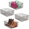 image:imagemDesign Metal Wire Closet Storage Basket Organizer with Handles for Organizing Bedroom Bathroom Mudroom Entryway Hallway or Linen Closets  Concerto Collection  4 Pack  Bronze