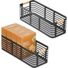 image:imagemDesign Metal Wire Rustic Farmhouse Small Food Organizer Storage Bin Basket with Wood Handle for Kitchen Pantry Shelf Cabinet or Cupboard  2 Pack  BlackNatural