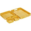 image:imagemDesign Nesting Hammered Stainless Steel Tray Set with Handles  Decorative Serving Trays for Entertaining  Holds Food Tea or Coffee  Metal Serving Platter for Breakfast Table  Set of 4  Yellow