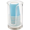 image:imagemDesign Plastic Small Compact Disposable Paper Cup Dispenser Mouthwash Rinsing Cups Storage Holder for Bathroom Vanity Countertops Makeup Table Powder Room Lumiere Collection ClearBrushed ChromeClearBrushed