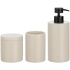 image:imagemDesign Resin 3Piece Bathroom Vanity Countertop Accessories  Soap Dispenser Tumbler Rinsing Cup and Canister Holder Sets  Complete Modern Counter Aesthetic  Set of 3  BlackTaupe