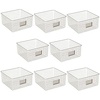 image:imagemDesign Square Steel Wired Storage Organizer Bin Baskets with Label Slot for Kitchen Pantry Cabinet Organizing Holder for Food Drinks Snacks Produce Omaha Collection 8 Pack Satin