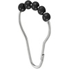 image:imagemDesign Steel Metal EasyGlide Roller Ball Shower Curtain Rings  Bathroom Shower Curtain and Curtain Liner Rolling Ring Hooks for Shower Rod Guest Bath and Powder Room  12 Rings  GrayBlack