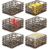 image:imagemDesign Water Hyacinth Open Weave Household Basket with Builtin Chalkboard Label for Storage in Bedroom Office  Hold Clothes Blankets Linens Accessories  6 Pack  Black Wash