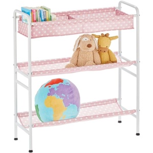 image:imagemDesign 3Tier Metal Frame Vertical Toy Storage Organizer Cart for ChildKids Bedroom Toy Room Playroom  Holds Toys Crayons Building Blocks Puzzles Crafts Books Blankets  PinkWhite