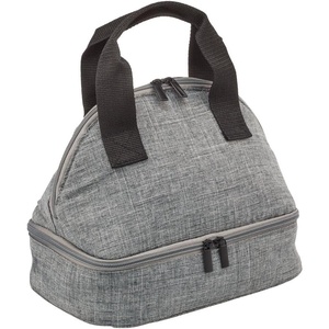 image:imagemDesign Fabric Travel Insulated Lunch Bag Tote Organizer  Perfect for Office Picnics Lunch Snacks Food Storage Cooler  WaterResistant  EasyGrip Handle  Gray