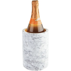 image:imagemDesign Single Bottle Wine Chiller  Ice Bucket Cooler for Kitchen Bar Party Decor  Holds Cold Wine Champagne Beer ReadytoDrink Cocktail Utensils Serving Tongs  White MarbleMarble