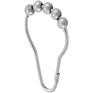 image:imagemDesign Steel Metal EasyGlide Roller Ball Shower Curtain Rings  Bathroom Shower Curtain and Curtain Liner Rolling Ring Hooks for Shower Rod Guest Bath and Powder Room  12 Rings  GraySilver