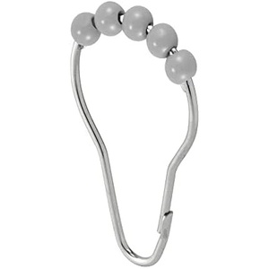 image:imagemDesign Steel Metal EasyGlide Roller Ball Shower Curtain Rings  Bathroom Shower Curtain and Curtain Liner Rolling Ring Hooks for Shower Rod Guest Bath and Powder Room  12 Rings  GrayGray