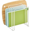 image:imagemDesign 5 Slot Pot and Pan Rack  Metal Wire Rack for Cabinets Pantries or Kitchen Surfaces  Freestanding Pan Stand for Pans Pots Lids and Crockery  SilverWhite