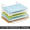 image:imagemDesign 5 Slot Pot and Pan Rack  Metal Wire Rack for Cabinets Pantries or Kitchen Surfaces  Freestanding Pan Stand for Pans Pots Lids and Crockery  SilverWhite