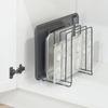 image:imagemDesign 5 Slot Pot and Pan Rack  Metal Wire Rack for Cabinets Pantries or Kitchen Surfaces  Freestanding Pan Stand for Pans Pots Lids and Crockery  SilverGraphite Gray