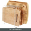 image:imagemDesign 5 Slot Pot and Pan Rack  Metal Wire Rack for Cabinets Pantries or Kitchen Surfaces  Freestanding Pan Stand for Pans Pots Lids and Crockery  SilverChrome