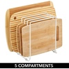 image:imagemDesign 5 Slot Pot and Pan Rack  Metal Wire Rack for Cabinets Pantries or Kitchen Surfaces  Freestanding Pan Stand for Pans Pots Lids and Crockery  SilverWhite