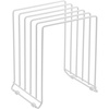 image:imagemDesign 5 Slot Pot and Pan Rack  Metal Wire Rack for Cabinets Pantries or Kitchen Surfaces  Freestanding Pan Stand for Pans Pots Lids and Crockery  SilverWhite