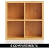 image:imagemDesign Bamboo Divided Storage Bin Container Drawer Organizer Crate Box for Kitchen Pantry Cabinet Shelf Island Countertop Holds Snacks Spices Drinks Echo Collection NaturalTan4 compartments Pack of 1