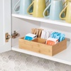 image:imagemDesign Bamboo Divided Storage Bin Container Drawer Organizer Crate Box for Kitchen Pantry Cabinet Shelf Island Countertop Holds Snacks Spices Drinks Echo Collection NaturalTan6 compartments  Small Pack of 1