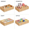 image:imagemDesign Bamboo Divided Storage Bin Container Drawer Organizer Crate Box for Kitchen Pantry Cabinet Shelf Island Countertop Holds Snacks Spices Drinks Echo Collection NaturalTan6 compartments  Small Pack of 2