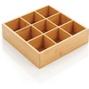 image:imagemDesign Bamboo Divided Storage Bin Container Drawer Organizer Crate Box for Kitchen Pantry Cabinet Shelf Island Countertop Holds Snacks Spices Drinks Echo Collection NaturalTan9 compartments Pack of 1