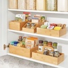 image:imagemDesign Bamboo Divided Storage Bin Container Drawer Organizer Crate Box for Kitchen Pantry Cabinet Shelf Island Countertop Holds Snacks Spices Drinks Echo Collection NaturalTan6 compartments  Small Pack of 1