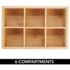 image:imagemDesign Bamboo Divided Storage Bin Container Drawer Organizer Crate Box for Kitchen Pantry Cabinet Shelf Island Countertop Holds Snacks Spices Drinks Echo Collection NaturalTan6 compartments  Small Pack of 2