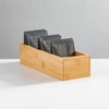 image:imagemDesign Bamboo Divided Storage Bin Container Drawer Organizer Crate Box for Kitchen Pantry Cabinet Shelf Island Countertop Holds Snacks Spices Drinks Echo Collection NaturalTan3 compartments Pack of 2