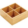 image:imagemDesign Bamboo Divided Storage Bin Container Drawer Organizer Crate Box for Kitchen Pantry Cabinet Shelf Island Countertop Holds Snacks Spices Drinks Echo Collection NaturalTan4 compartments Pack of 1