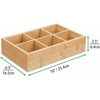 image:imagemDesign Bamboo Divided Storage Bin Container Drawer Organizer Crate Box for Kitchen Pantry Cabinet Shelf Island Countertop Holds Snacks Spices Drinks Echo Collection NaturalTan6 compartments  Small Pack of 2