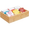 image:imagemDesign Bamboo Divided Storage Bin Container Drawer Organizer Crate Box for Kitchen Pantry Cabinet Shelf Island Countertop Holds Snacks Spices Drinks Echo Collection NaturalTan6 compartments  Small Pack of 2