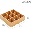 image:imagemDesign Bamboo Divided Storage Bin Container Drawer Organizer Crate Box for Kitchen Pantry Cabinet Shelf Island Countertop Holds Snacks Spices Drinks Echo Collection NaturalTan9 compartments Pack of 1