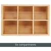 image:imagemDesign Bamboo Divided Storage Bin Container Drawer Organizer Crate Box for Kitchen Pantry Cabinet Shelf Island Countertop Holds Snacks Spices Drinks Echo Collection NaturalTan6 compartments  Small Pack of 1