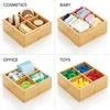 image:imagemDesign Bamboo Divided Storage Bin Container Drawer Organizer Crate Box for Kitchen Pantry Cabinet Shelf Island Countertop Holds Snacks Spices Drinks Echo Collection NaturalTan4 compartments Pack of 1