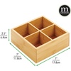 image:imagemDesign Bamboo Divided Storage Bin Container Drawer Organizer Crate Box for Kitchen Pantry Cabinet Shelf Island Countertop Holds Snacks Spices Drinks Echo Collection NaturalTan4 compartments Pack of 1