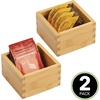 image:imagemDesign Bamboo Storage Bin Container Drawer Organizer Crate Boxes for Kitchen Pantry Cabinet Shelf Island or Countertop Holds Snacks Spices or Drinks Echo Collection 2 Pack NaturalTan