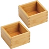 image:imagemDesign Bamboo Storage Bin Container Drawer Organizer Crate Boxes for Kitchen Pantry Cabinet Shelf Island or Countertop Holds Snacks Spices or Drinks Echo Collection 2 Pack NaturalTan