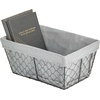 image:imagemDesign Medium Metal Farmhouse Home Storage Organizer Basket  Chicken Wire Design Fabric Liner for Kitchen Bathroom Living Room Pantry Cupboard Shelves Countertop 4 Pack  BlackGray