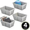 image:imagemDesign Medium Metal Farmhouse Home Storage Organizer Basket  Chicken Wire Design Fabric Liner for Kitchen Bathroom Living Room Pantry Cupboard Shelves Countertop 4 Pack  BlackGray