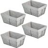 image:imagemDesign Medium Metal Farmhouse Home Storage Organizer Basket  Chicken Wire Design Fabric Liner for Kitchen Bathroom Living Room Pantry Cupboard Shelves Countertop 4 Pack  BlackGray